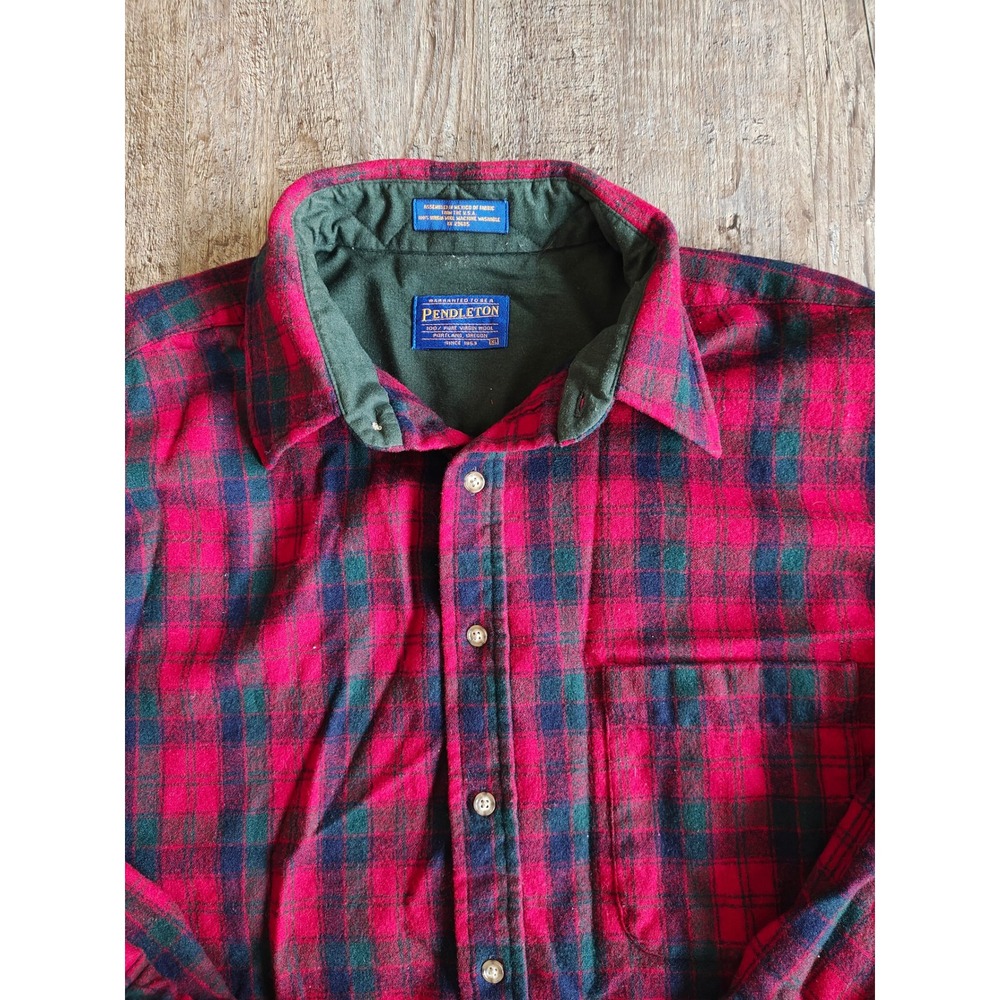 Pendleton Wool Shirt XL Red Green Robertson Tartan Plaid Flannel Button Down